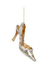 Gold Jewel/ Glittered Shoe 13cm Christmas Decorations/Ornaments