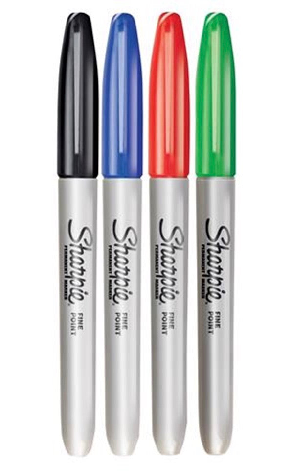 Sharpie Fine Tip Assorted Marker Pen Permanent Markers 4pk