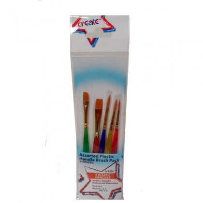 Create - 5 Plastic Handle Brush Set
