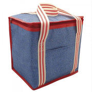 Alfresco Denim Striped Insulated Large Cooler Bag 12l Lunch Box