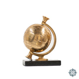 Old world globe antique brass 17cm