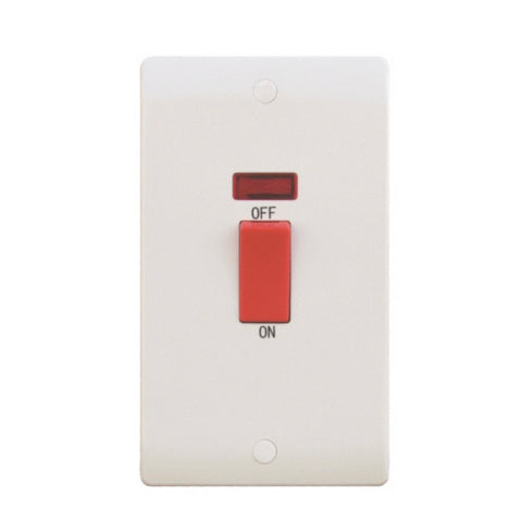 POWERMASTER 2 GANG 45 AMP COOKER SWITCH WITH NEON