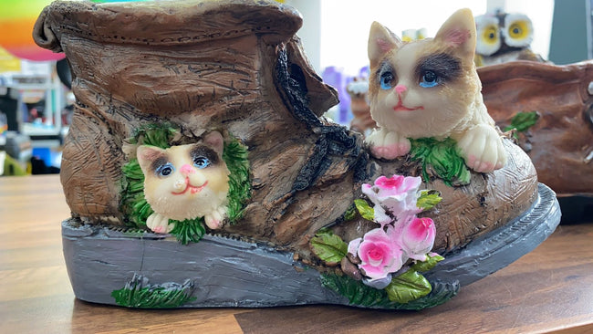 garden decoration flower pot cat