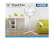 Status Portable 16" Pedestal Fan - White