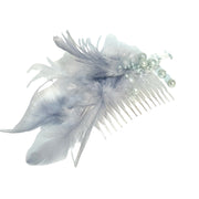 Grey Feather Pearl Headpiece