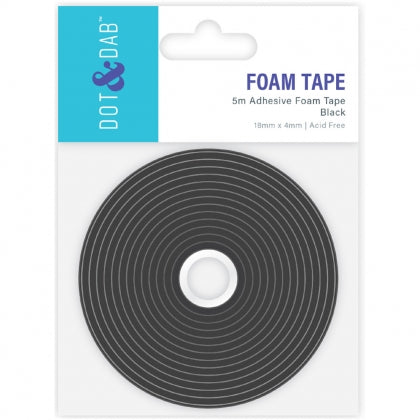 D&D Foam Tape Black 18mm Wide x 4mm Thick 2.5m Roll