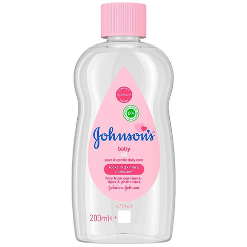 Johnson's Original Baby Oil 200ml Moisturising Massage Skin Care