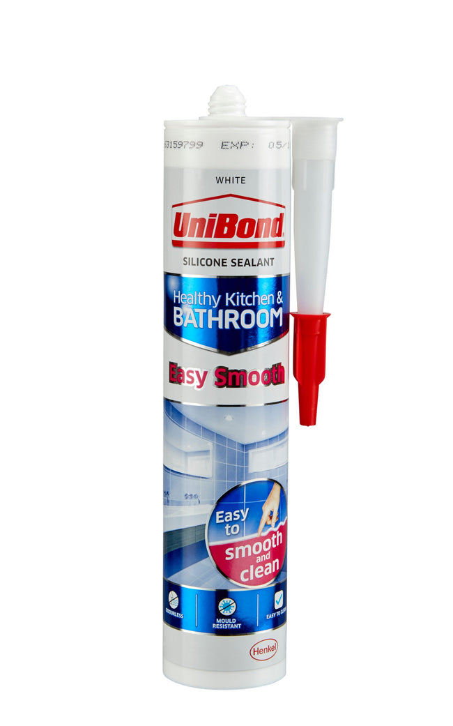 UniBond Easy Smooth Anti Mould White Kitchen & Bathroom Sealant 300 ml