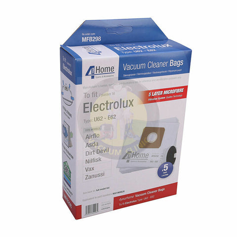 4 YOUR HOME ELECTROLUX PACK OF 5 REPLACEMENT VACUUM CLEANER BAGS | MFB298