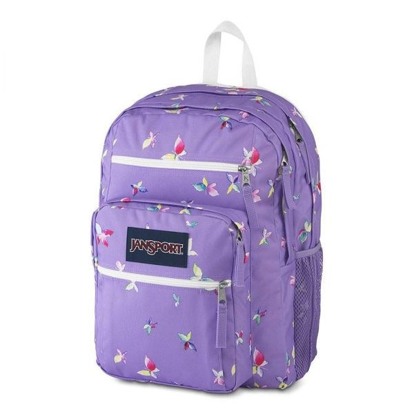 Jansport Big Student Backpack Purple Dawn Butterfly Kisses  34L