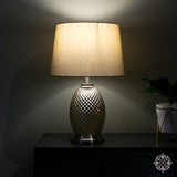 Acorn speckled table lamp silver/gold 48cm