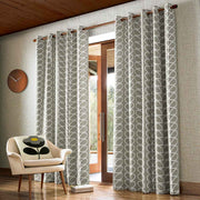 Orla Kiely House Linear Stem Silver Eyelet Curtains