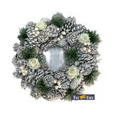 Natural Pine Wreath White 38CM