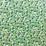 Floral green white fabric