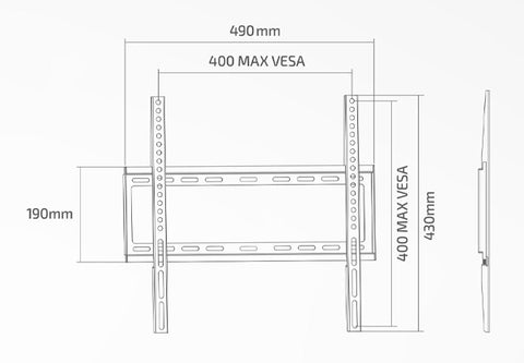 Superior Electronics TV Wall Mount 32-55 Fixed Extra Slim