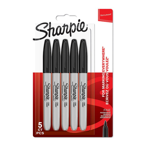 Pack of Five Sharpie Permanent Markers