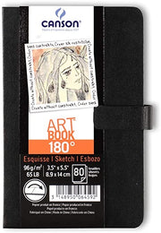 Canson ArtBook 180° - 8.9x14cm lay flat sketchbook including 80 sheets of 96gsm drawing paper
