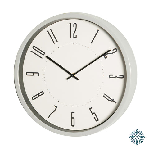 Modern wall clock grey gloss 40cm
