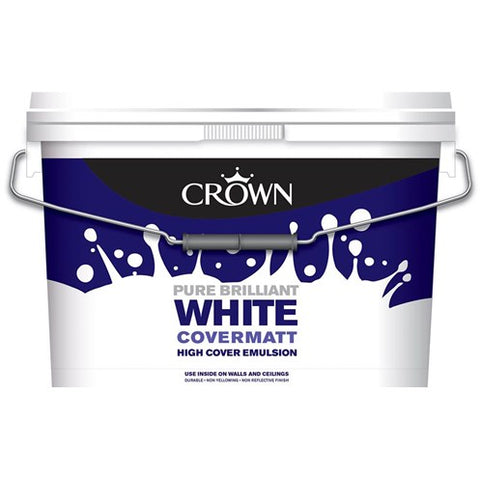 Crown Covermatt Brilliant White Paint - 10 Litre