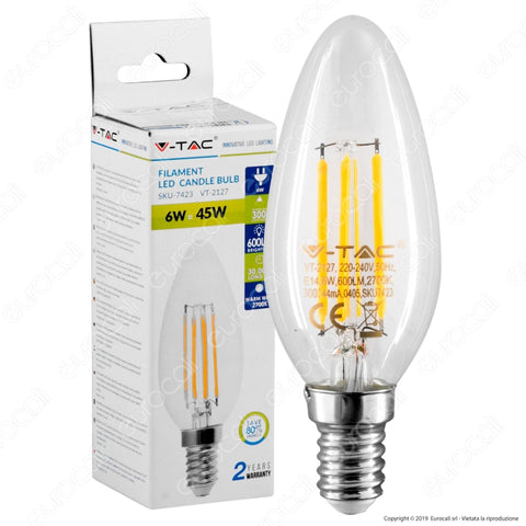 V-TAV FILAMENT LED CANDLE BULB